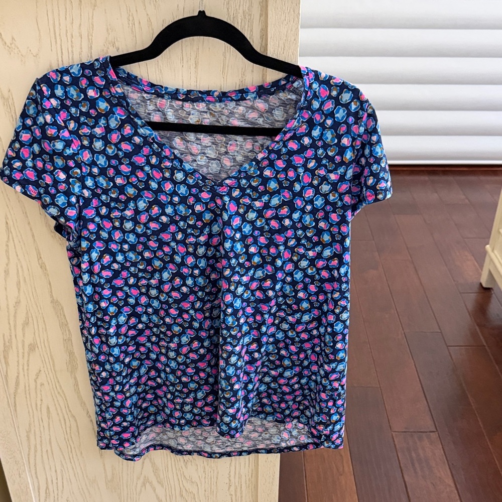 PRICE DROP!! 
Lilly Pulitzer Blue and Pink Short Sleeve Top Size M